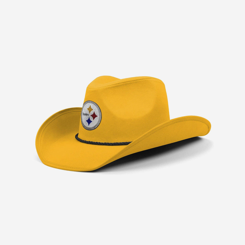 Pittsburgh Steelers Team Color Rhinestone Logo Cowboy Hat FOCO - FOCO.com