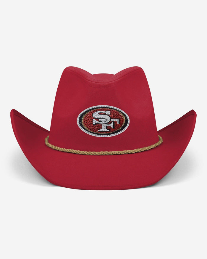 San Francisco 49ers Team Color Rhinestone Logo Cowboy Hat FOCO - FOCO.com