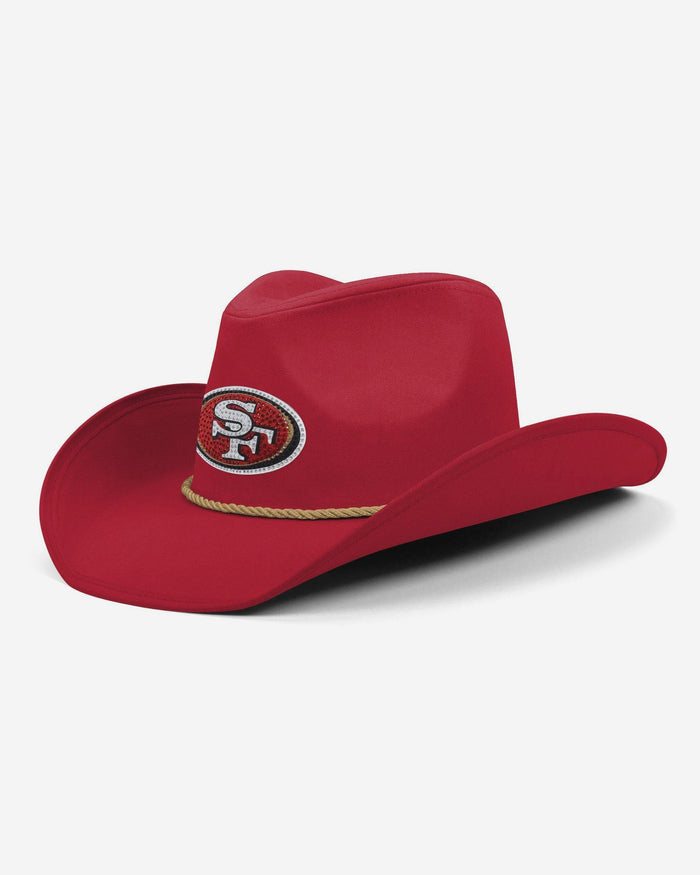 San Francisco 49ers Team Color Rhinestone Logo Cowboy Hat FOCO - FOCO.com