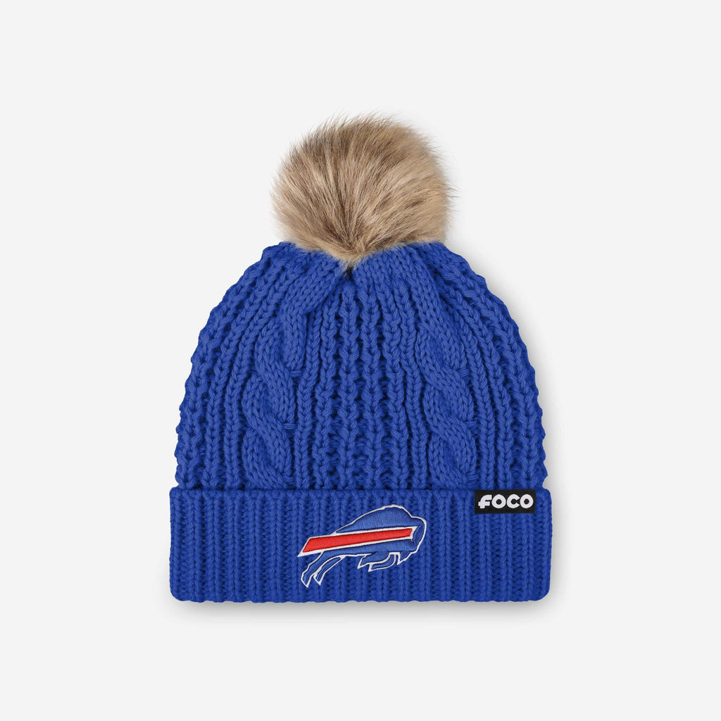 Buffalo Bills Womens Faux Fur Pom Beanie FOCO - FOCO.com