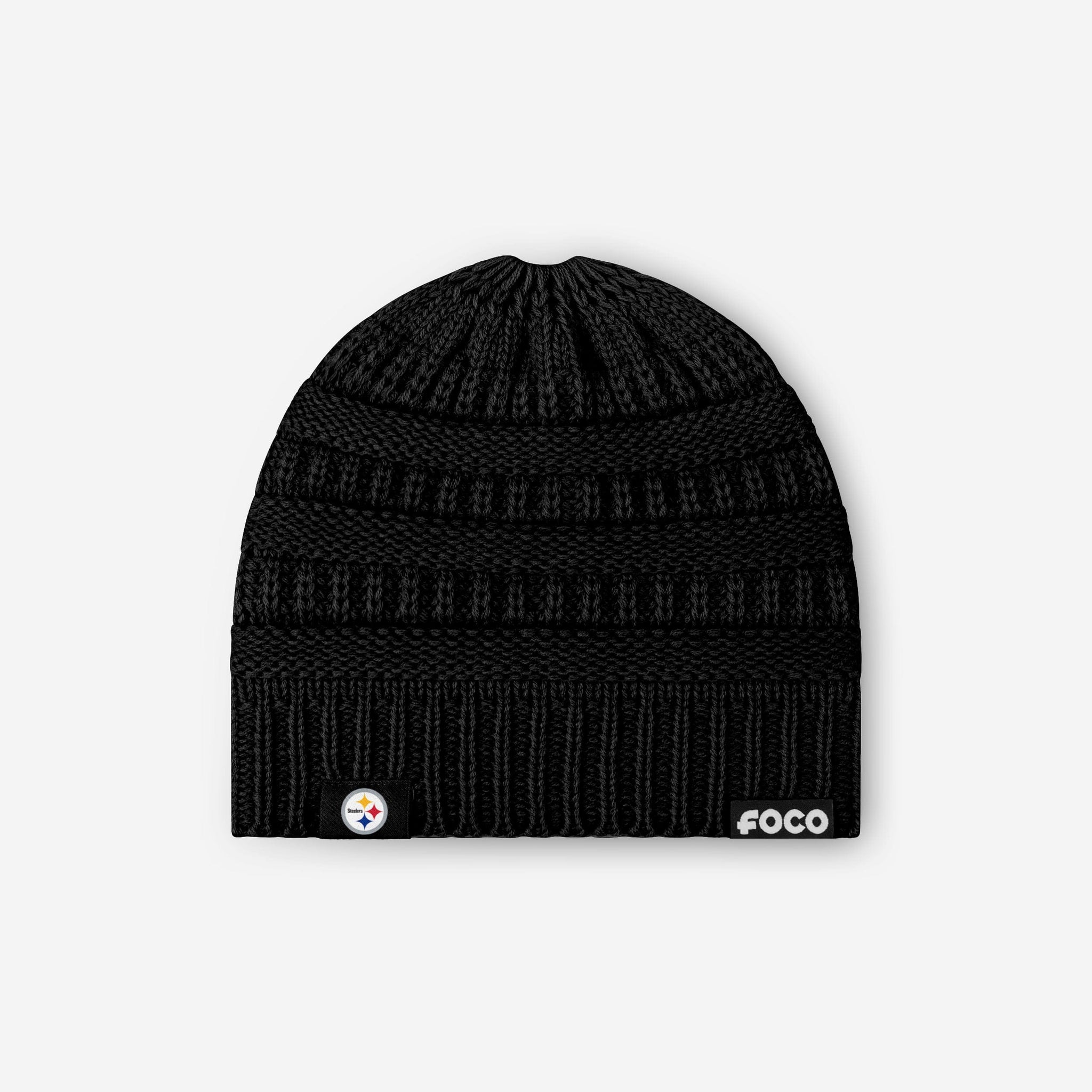 Pittsburgh Steelers Classic Black Beanie Hat – NFL One Size Fits Most, Men's