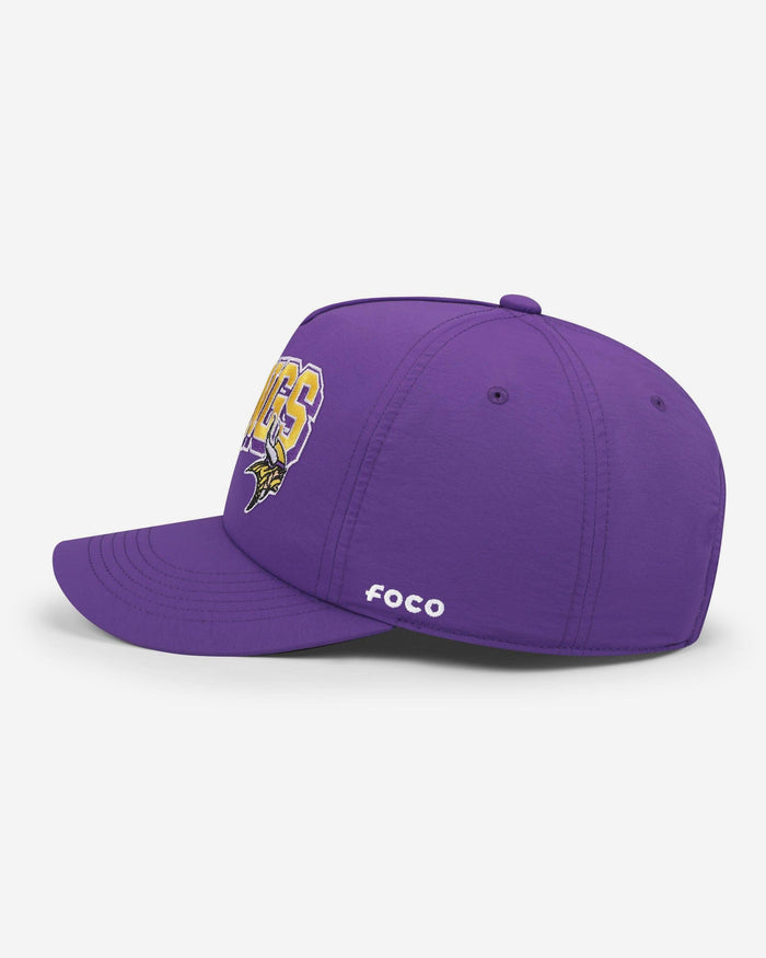 Minnesota Vikings Wavy Wordmark Poly Marquee RF Cap FOCO - FOCO.com
