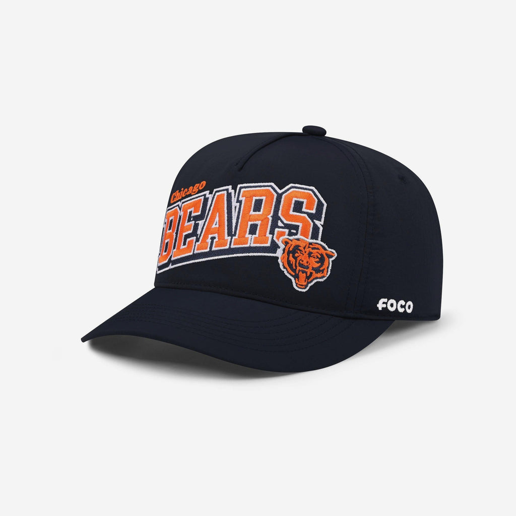 Chicago Bears Wavy Wordmark Poly Marquee RF Cap FOCO - FOCO.com