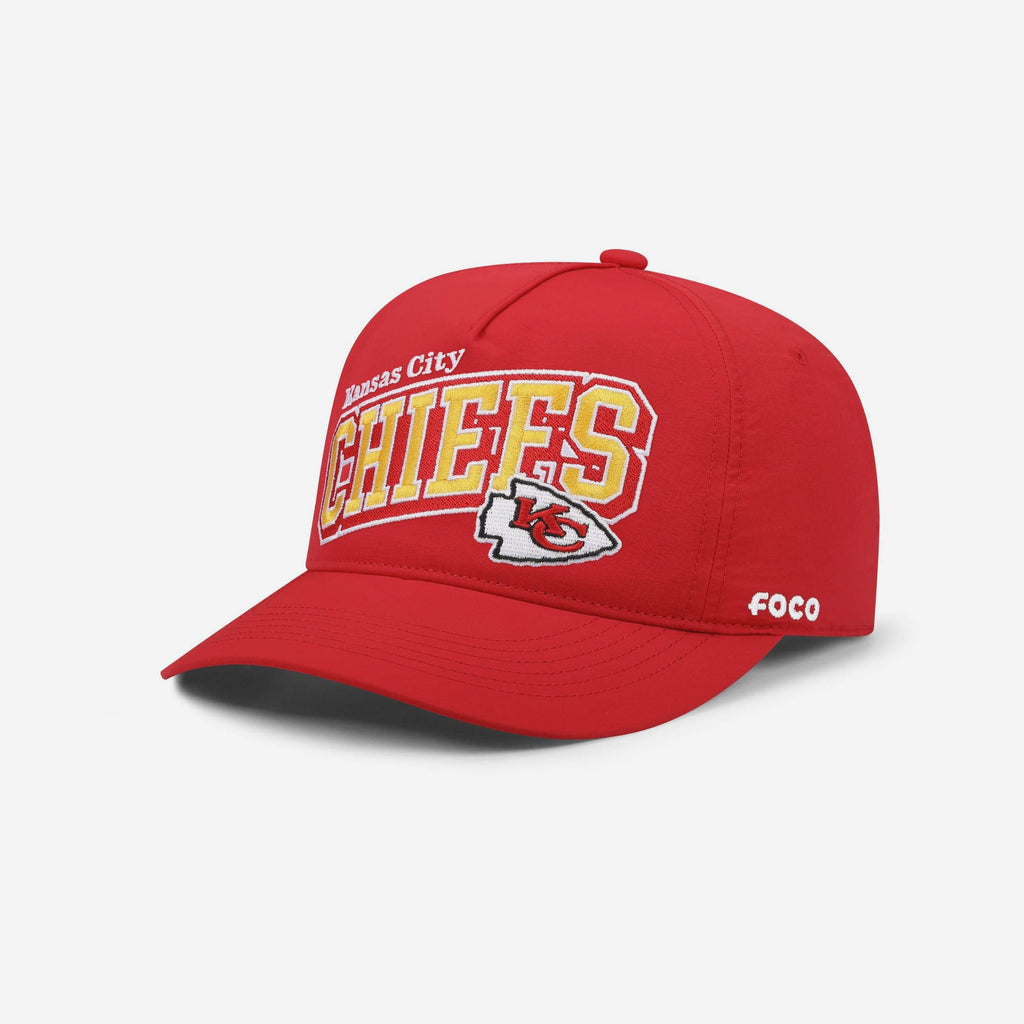Kansas City Chiefs Wavy Wordmark Poly Marquee RF Cap FOCO - FOCO.com