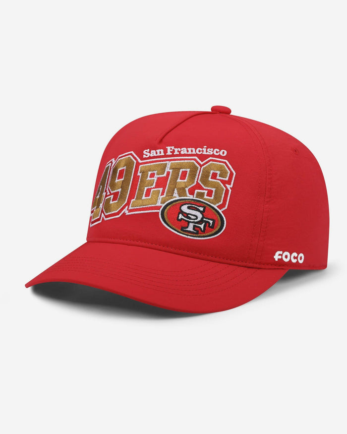 San Francisco 49ers Wavy Wordmark Poly Marquee RF Cap FOCO - FOCO.com