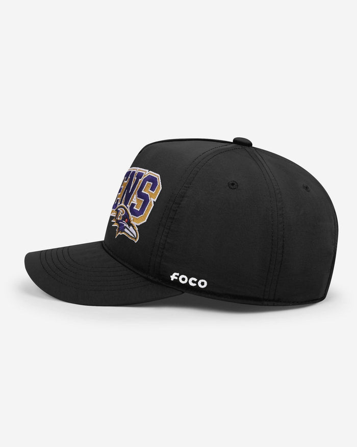 Baltimore Ravens Wavy Wordmark Poly Marquee RF Cap FOCO - FOCO.com