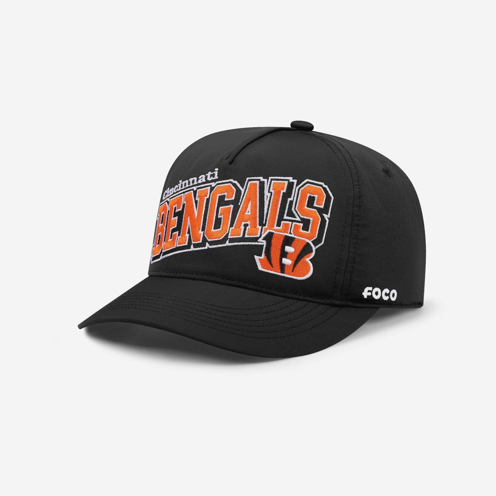 Cincinnati Bengals Wavy Wordmark Poly Marquee RF Cap FOCO - FOCO.com