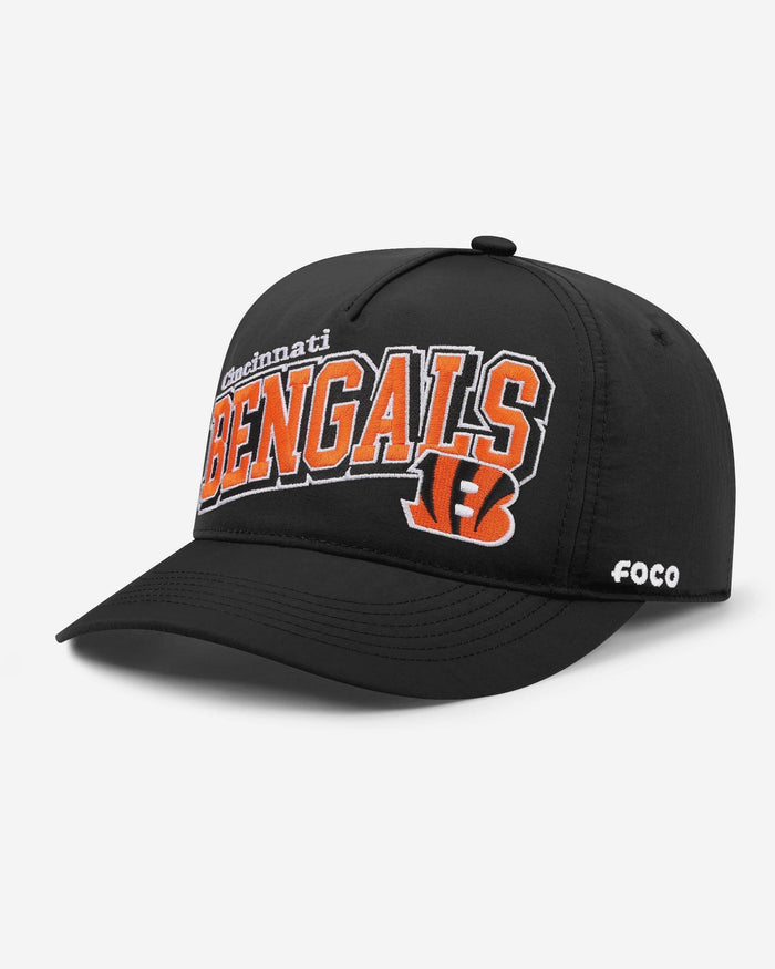 Cincinnati Bengals Wavy Wordmark Poly Marquee RF Cap FOCO - FOCO.com