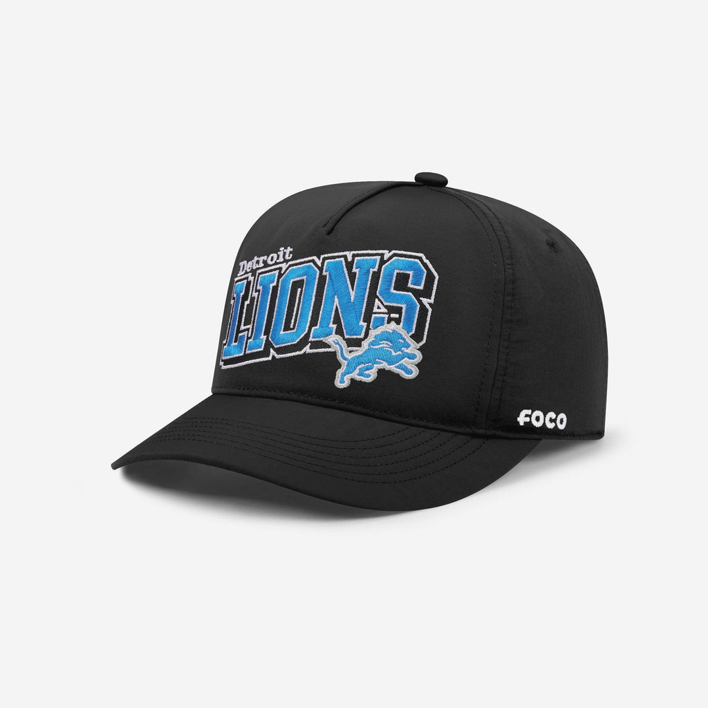 Detroit Lions Wavy Wordmark Poly Marquee RF Cap FOCO - FOCO.com