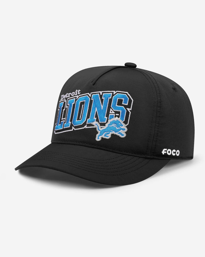 Detroit Lions Wavy Wordmark Poly Marquee RF Cap FOCO - FOCO.com