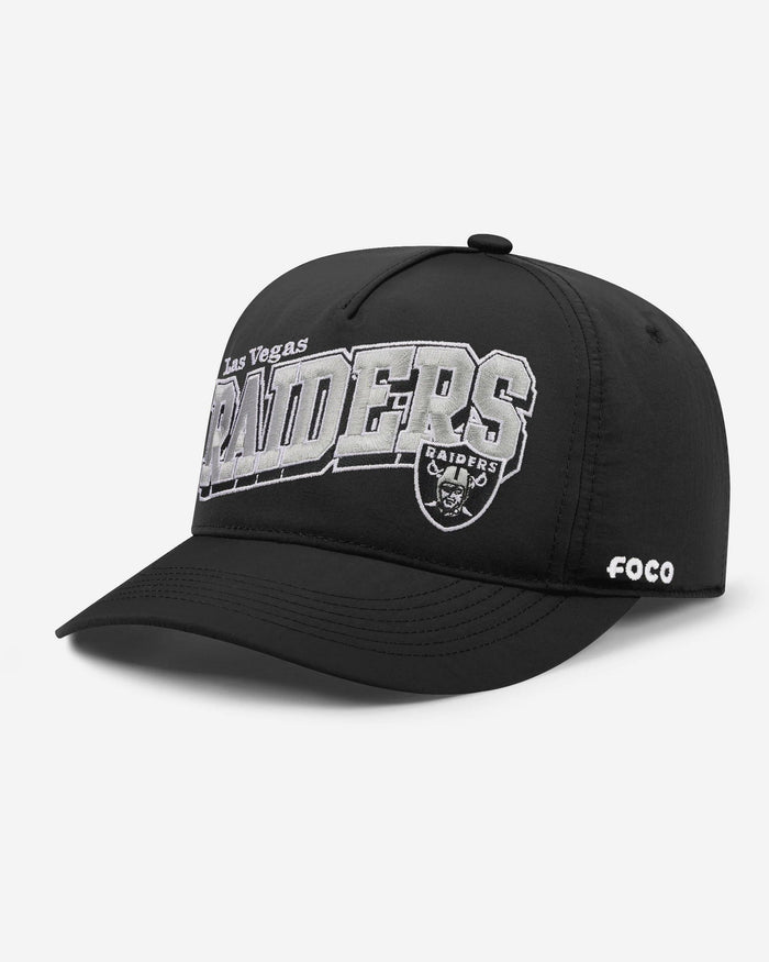 Las Vegas Raiders Wavy Wordmark Poly Marquee RF Cap FOCO - FOCO.com