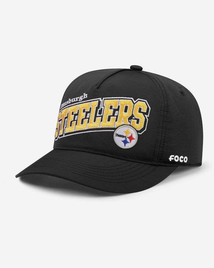 Pittsburgh Steelers Wavy Wordmark Poly Marquee RF Cap FOCO - FOCO.com