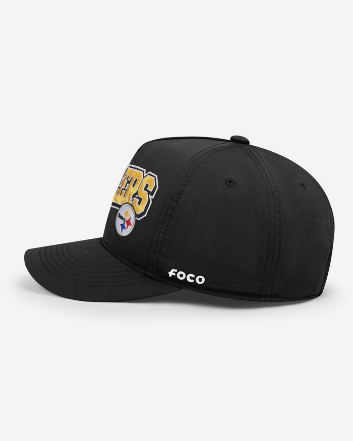 Pittsburgh Steelers Wavy Wordmark Poly Marquee RF Cap FOCO - FOCO.com