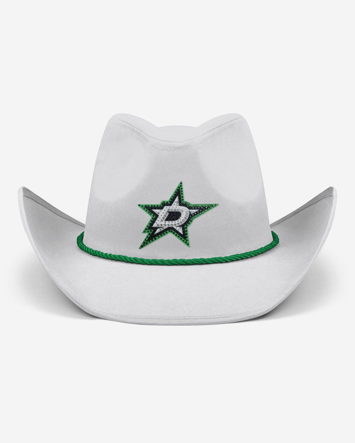 Dallas Stars White Rhinestone Logo Cowboy Hat FOCO - FOCO.com