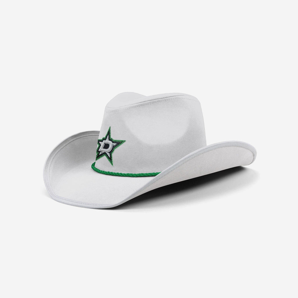 Dallas Stars White Rhinestone Logo Cowboy Hat FOCO - FOCO.com