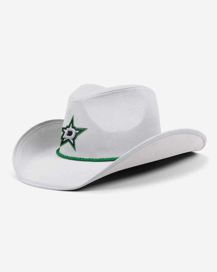 Dallas Stars White Rhinestone Logo Cowboy Hat FOCO - FOCO.com