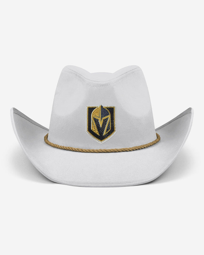 Vegas Golden Knights White Rhinestone Logo Cowboy Hat FOCO - FOCO.com