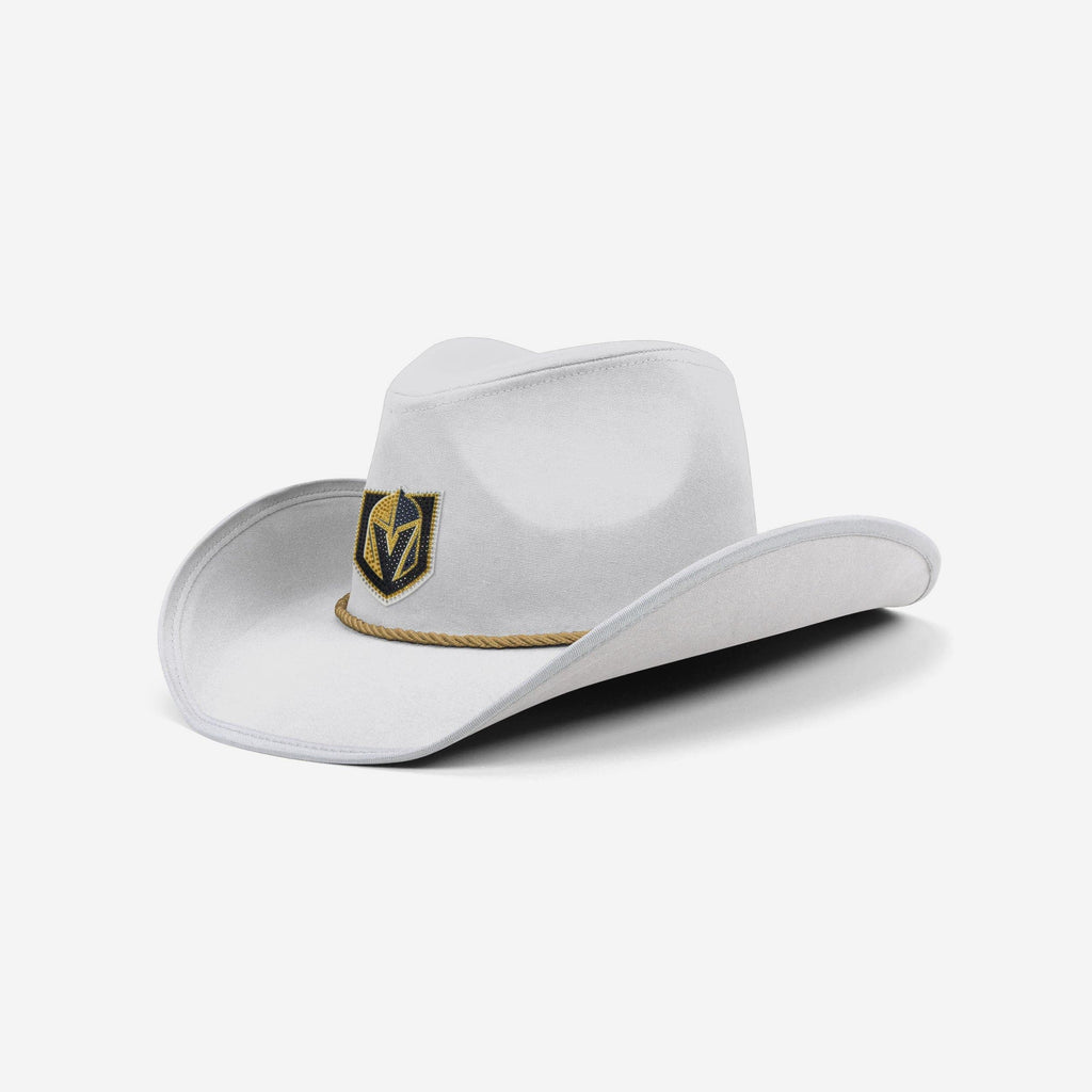 Vegas Golden Knights White Rhinestone Logo Cowboy Hat FOCO - FOCO.com