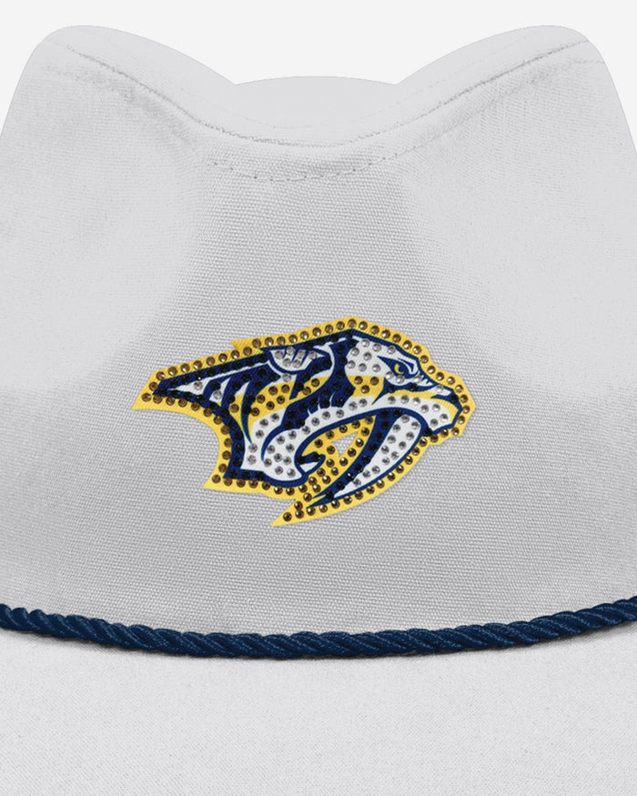 Nashville Predators White Rhinestone Logo Cowboy Hat FOCO - FOCO.com