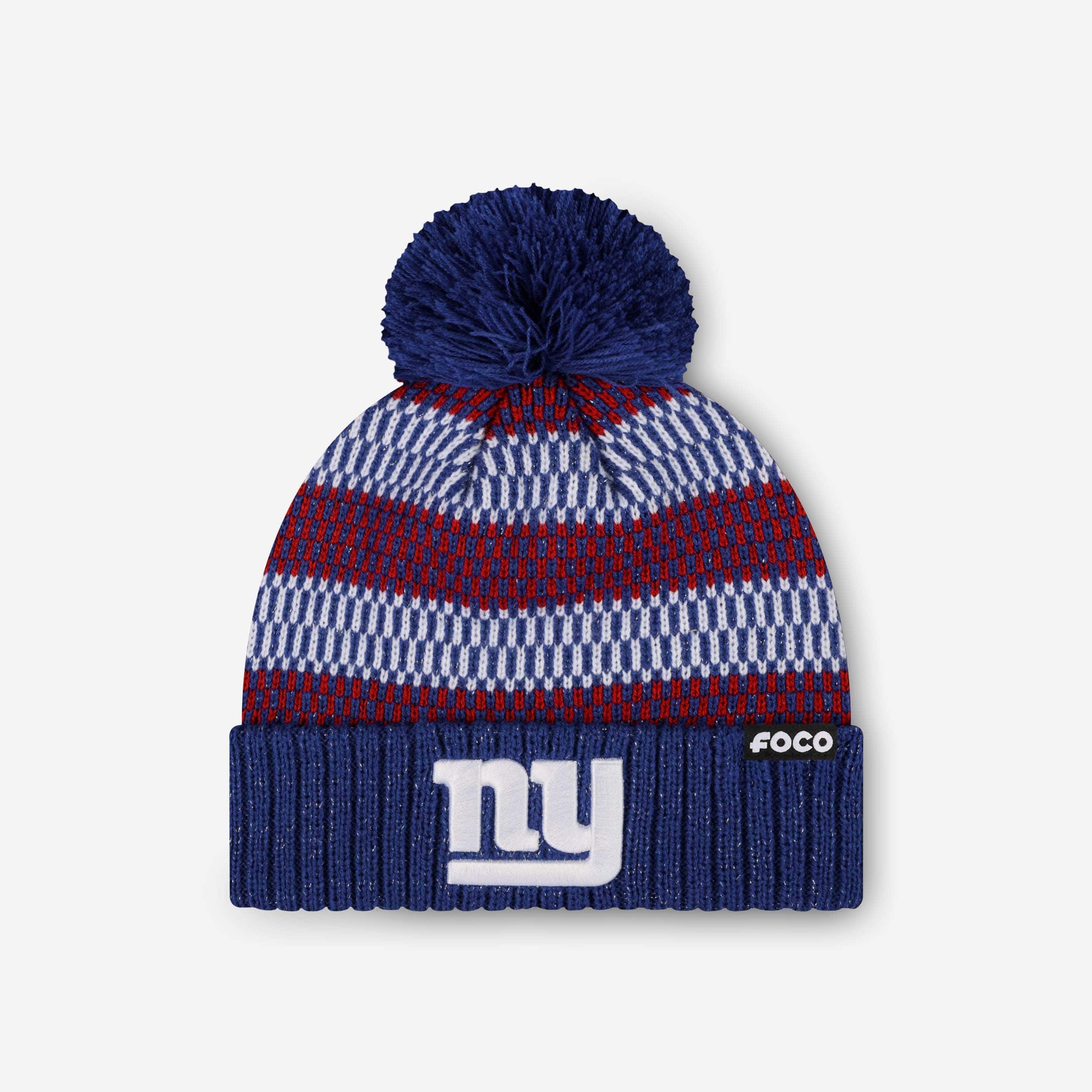 NWT New York Giants Prototype Winter Knot Cuffed Beanie with Pom Adult One Size New Era New York Giants NFL Pom Beanie Knit Hat | eBay main image 2