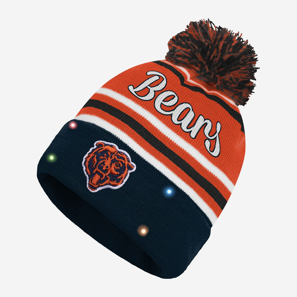 Chicago Bears Womens Wordmark Script Light Up Beanie FOCO - FOCO.com