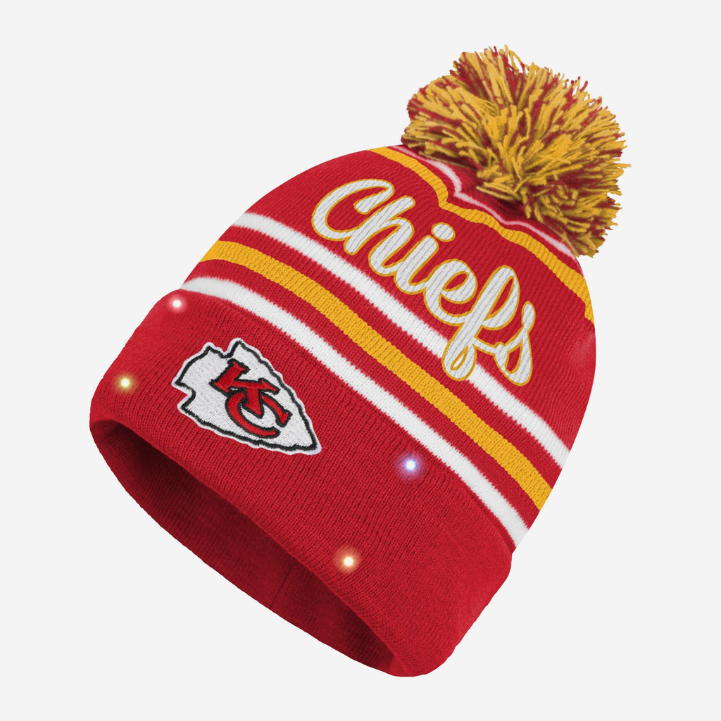 Kansas City Chiefs Womens Wordmark Script Light Up Beanie FOCO - FOCO.com