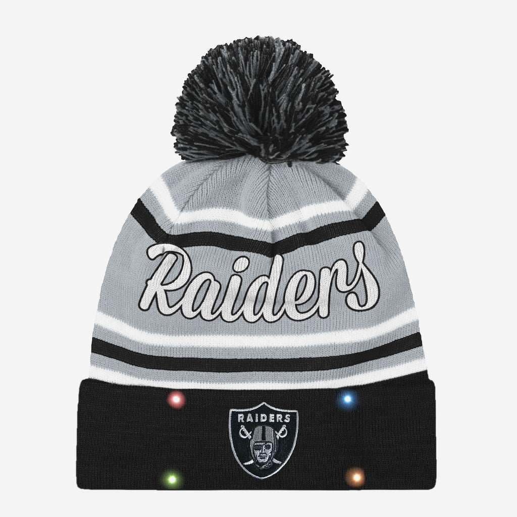 Las Vegas Raiders Womens Wordmark Script Light Up Beanie FOCO