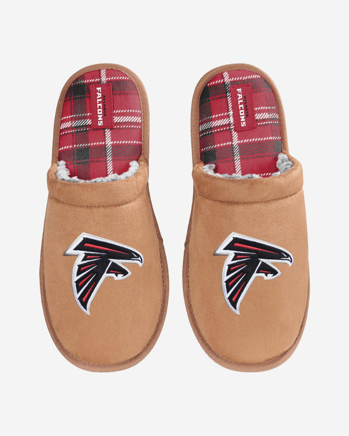 Atlanta Falcons Flannel Lined Brown Suede Scuff Slipper FOCO S - FOCO.com