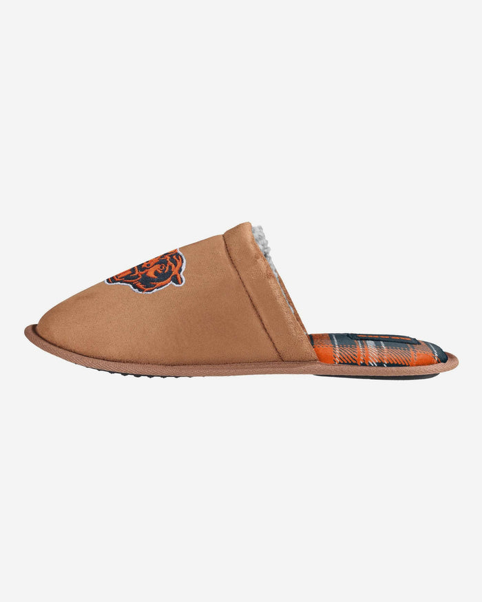 Chicago Bears Flannel Lined Brown Suede Scuff Slipper FOCO S - FOCO.com