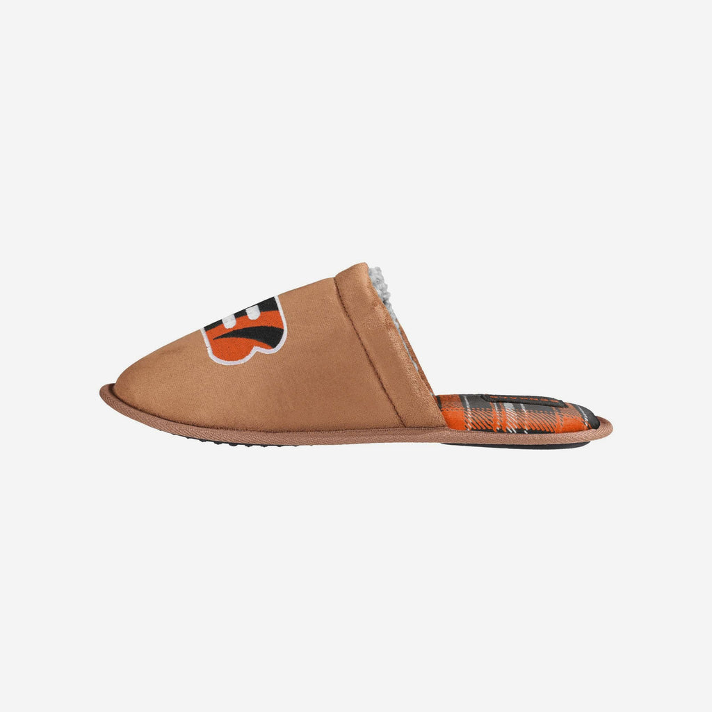 Cincinnati Bengals Flannel Lined Brown Suede Scuff Slipper FOCO S - FOCO.com