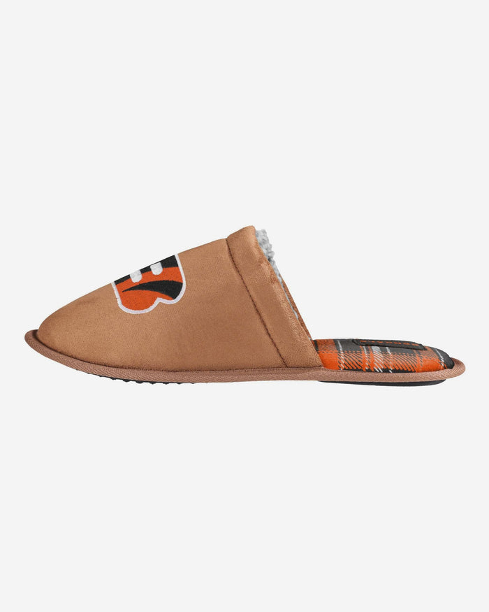 Cincinnati Bengals Flannel Lined Brown Suede Scuff Slipper FOCO S - FOCO.com