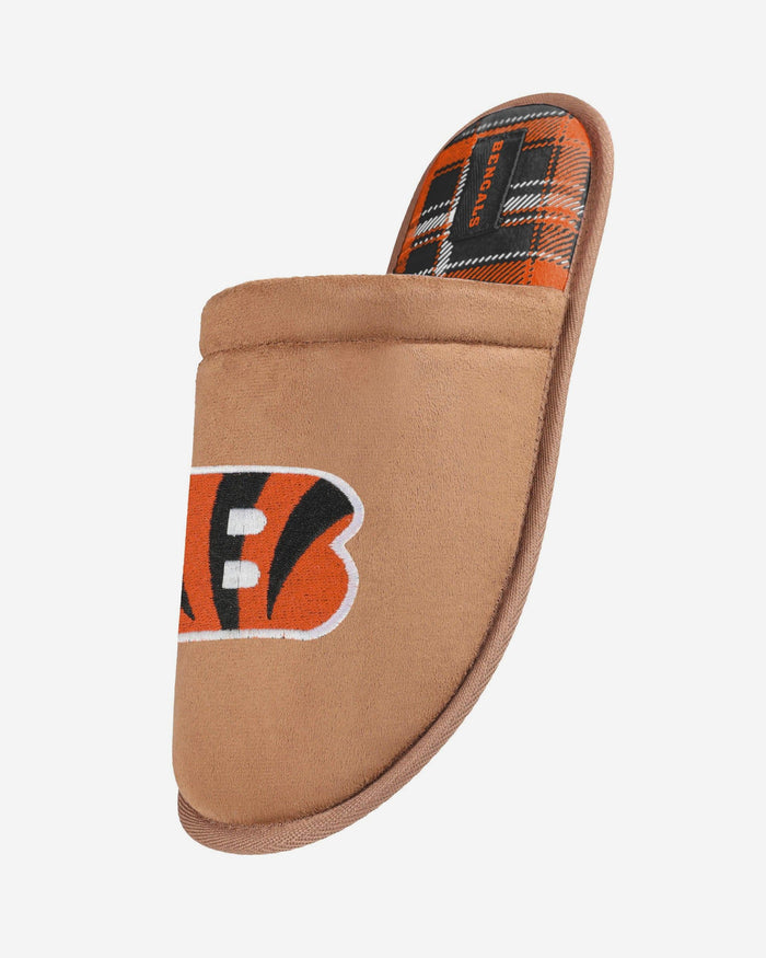 Cincinnati Bengals Flannel Lined Brown Suede Scuff Slipper FOCO S - FOCO.com