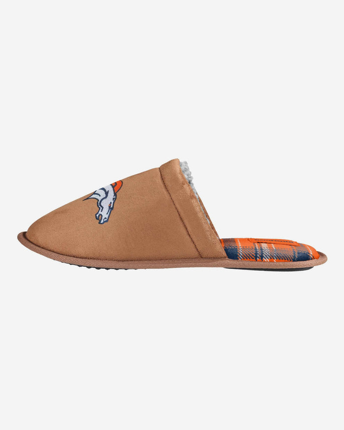 Denver Broncos Flannel Lined Brown Suede Scuff Slipper FOCO S - FOCO.com