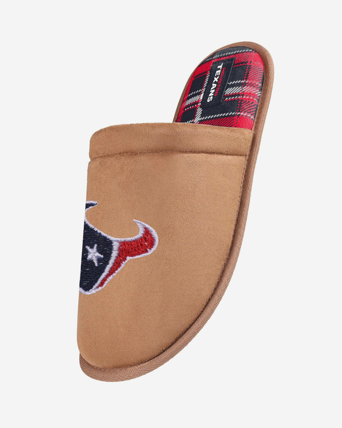 Houston Texans Flannel Lined Brown Suede Scuff Slipper FOCO S - FOCO.com