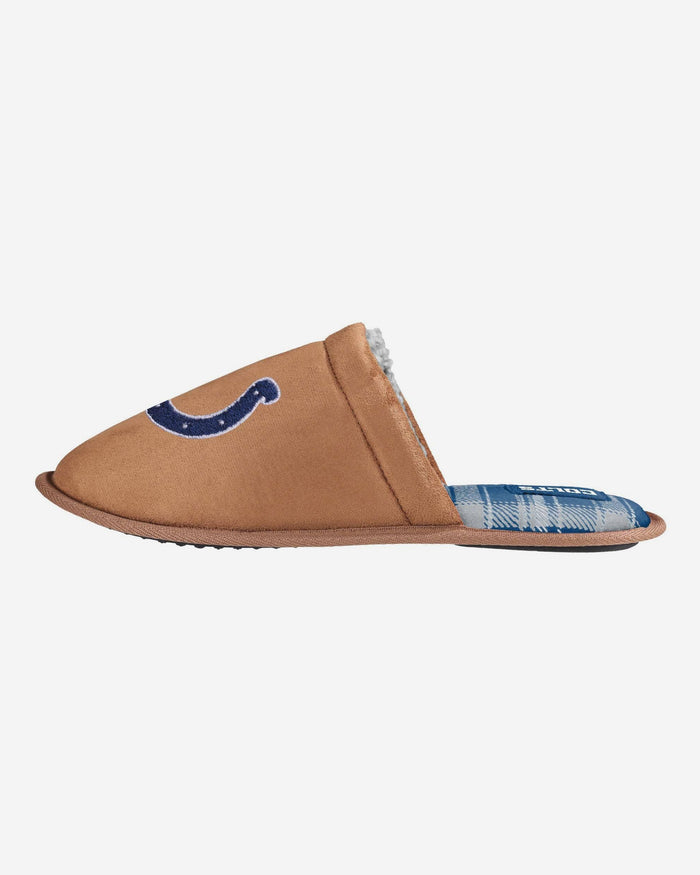 Indianapolis Colts Flannel Lined Brown Suede Scuff Slipper FOCO S - FOCO.com