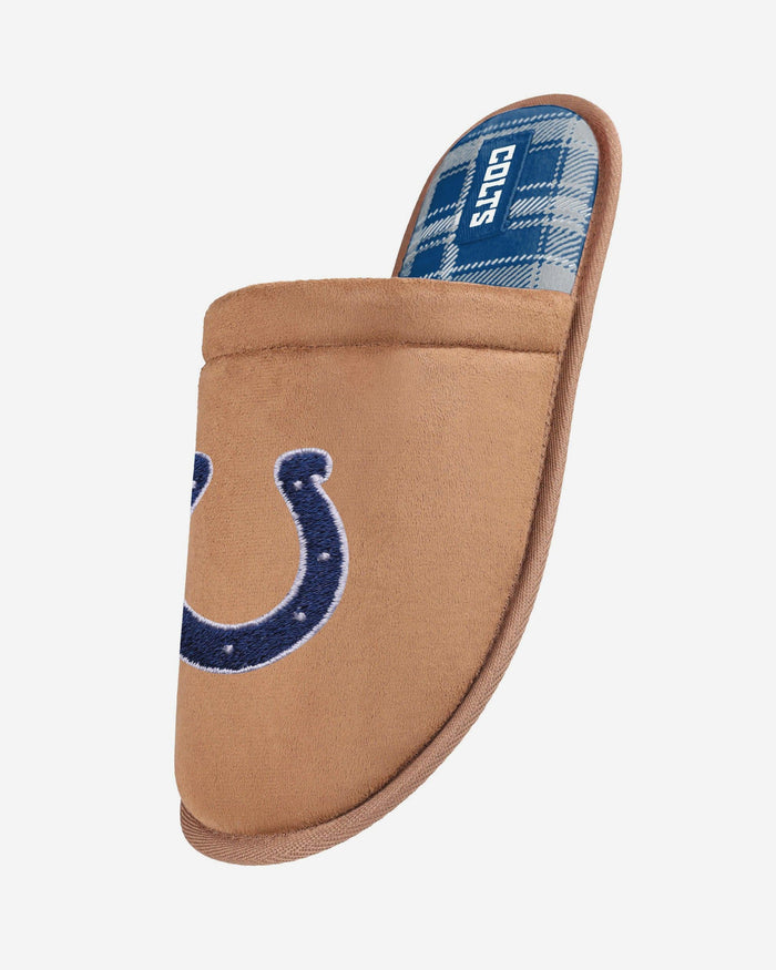 Indianapolis Colts Flannel Lined Brown Suede Scuff Slipper FOCO S - FOCO.com