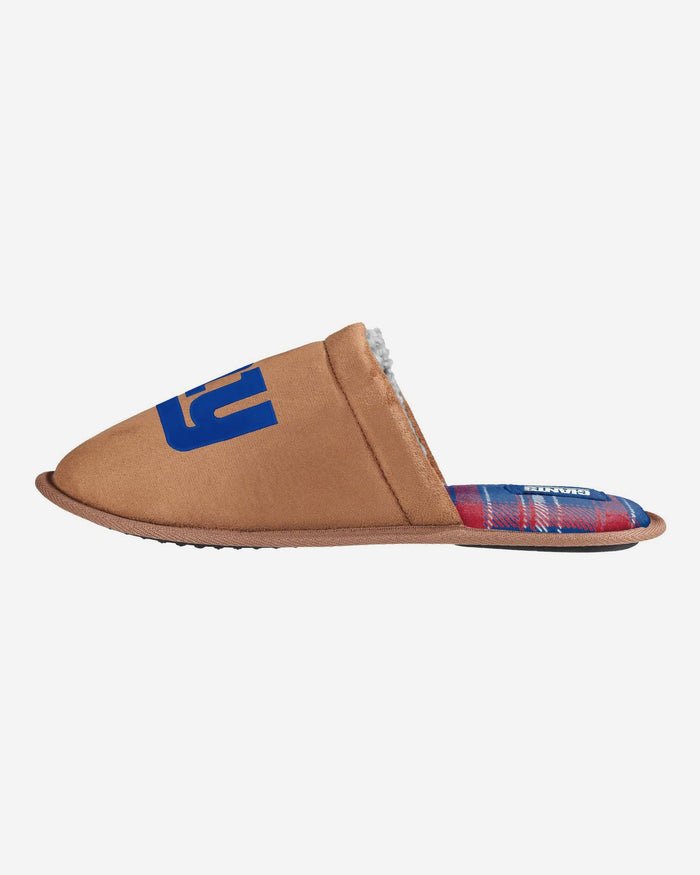 New York Giants Flannel Lined Brown Suede Scuff Slipper FOCO S - FOCO.com