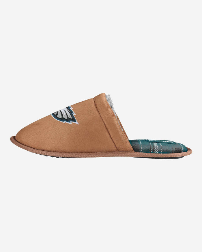 Philadelphia Eagles Flannel Lined Brown Suede Scuff Slipper FOCO S - FOCO.com