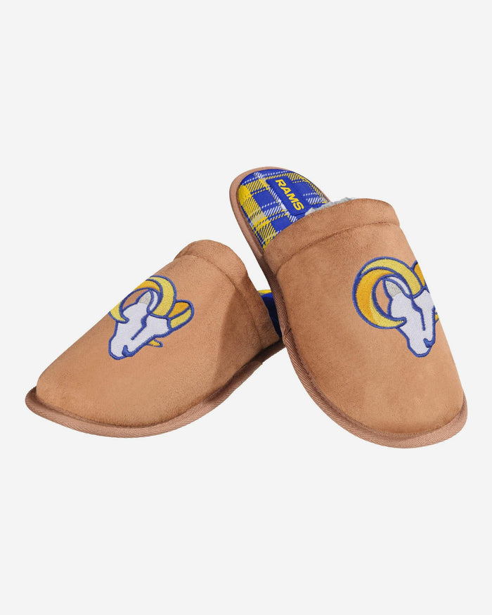 Los Angeles Rams Flannel Lined Brown Suede Scuff Slipper FOCO S - FOCO.com