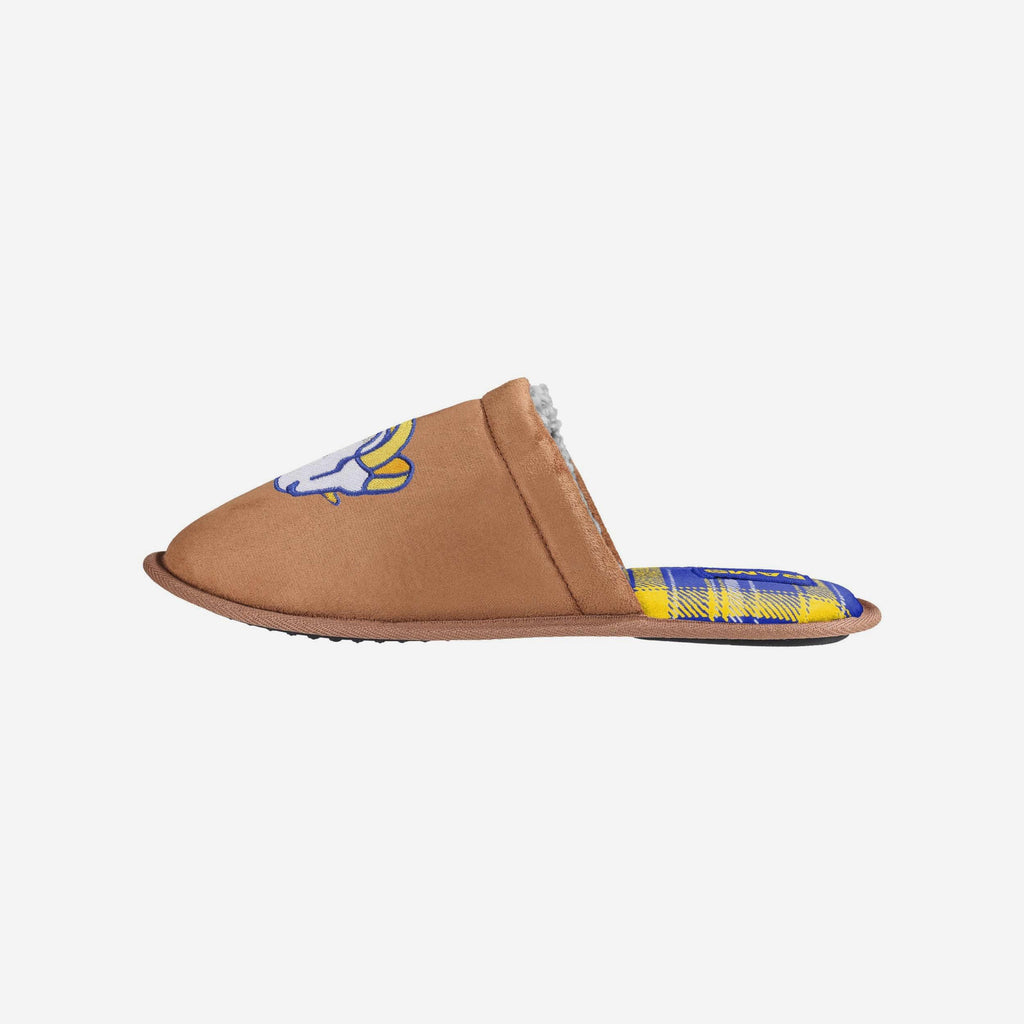 Los Angeles Rams Flannel Lined Brown Suede Scuff Slipper FOCO S - FOCO.com