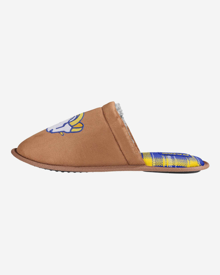 Los Angeles Rams Flannel Lined Brown Suede Scuff Slipper FOCO S - FOCO.com