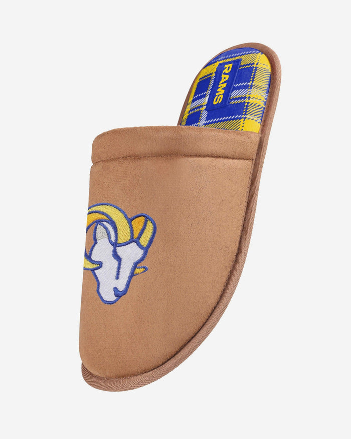 Los Angeles Rams Flannel Lined Brown Suede Scuff Slipper FOCO S - FOCO.com