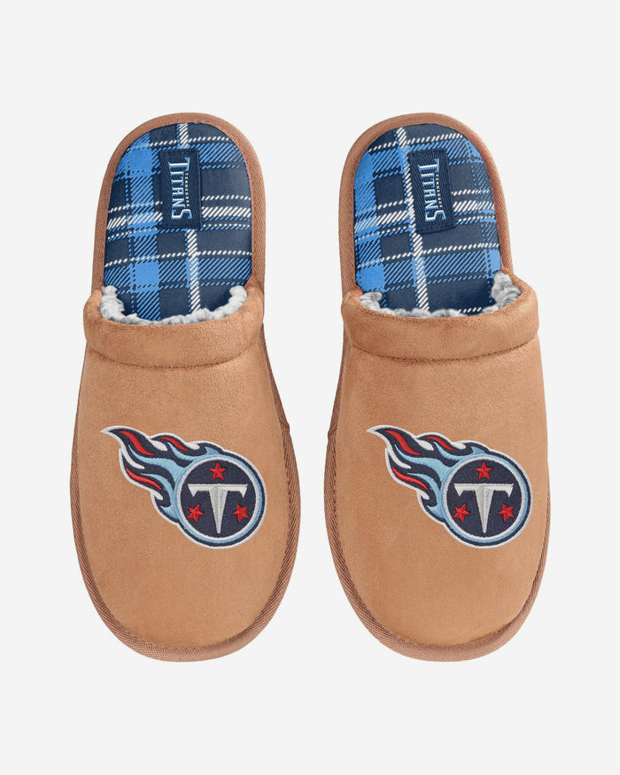 Tennessee Titans Flannel Lined Brown Suede Scuff Slipper FOCO S - FOCO.com