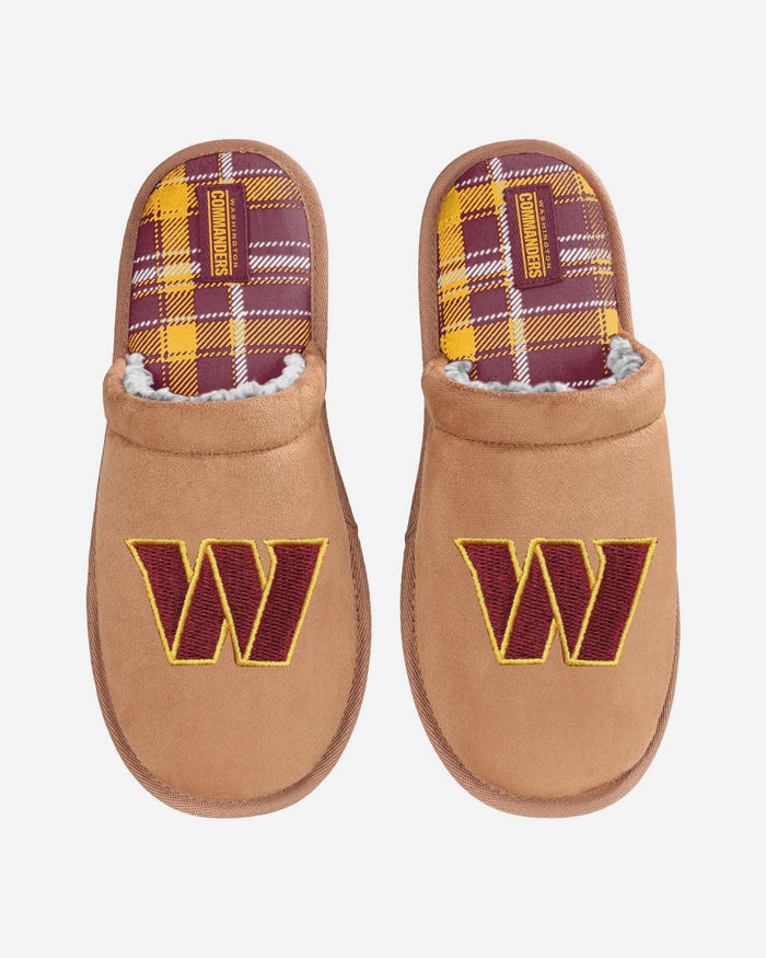 Washington Commanders Flannel Lined Brown Suede Scuff Slipper FOCO S - FOCO.com