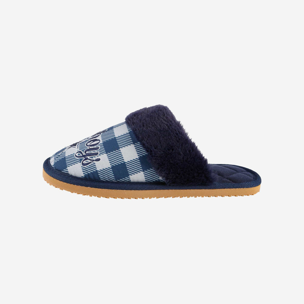 Dallas Cowboys Womens Plaid Sherpa Mule Slipper FOCO S - FOCO.com