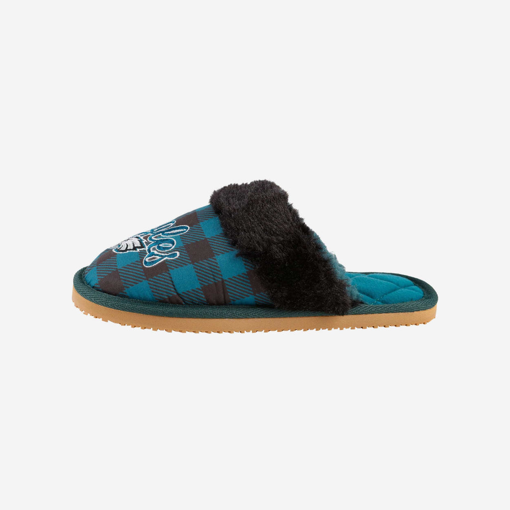 Philadelphia Eagles Womens Plaid Sherpa Mule Slipper FOCO S - FOCO.com