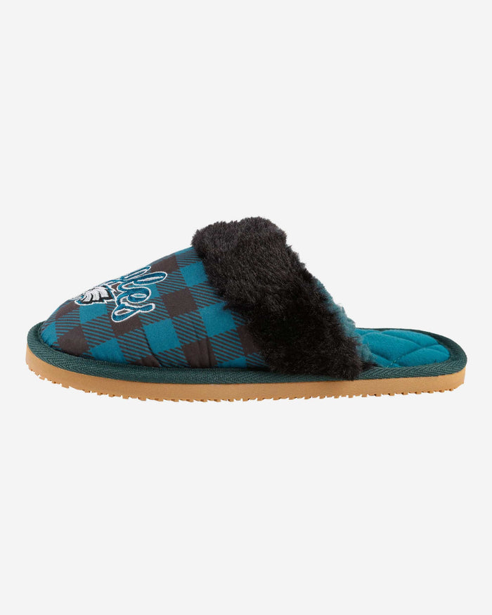 FOCO Women's Sherpa Lined Team Color Slippers - Cup Sole, Embroidered Logo, Cozy Indoor/Outdoor
