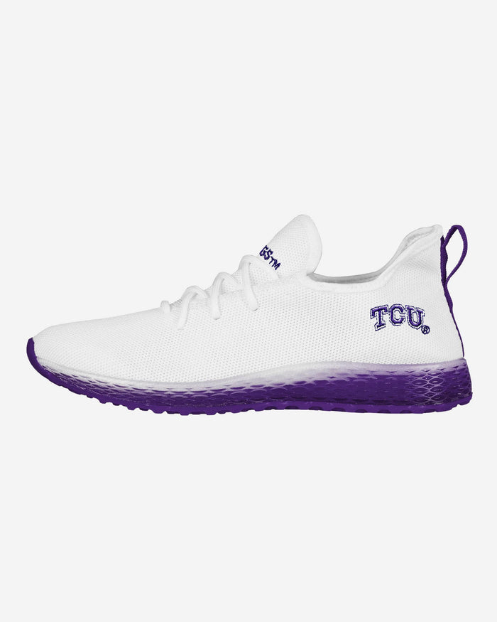 TCU Horned Frogs Gradient Midsole White Sneakers FOCO 7 - FOCO.com