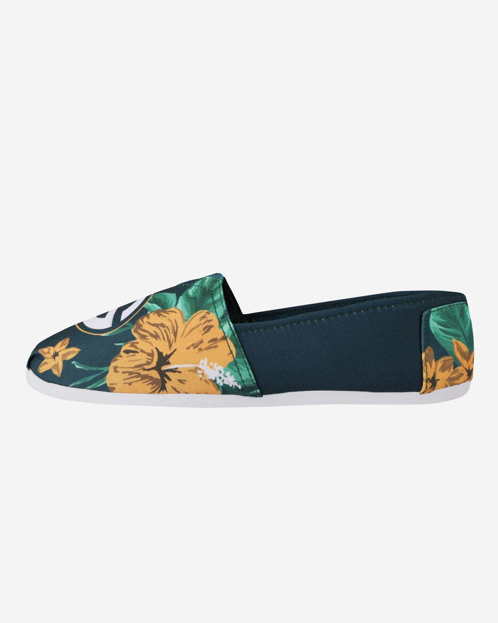 Green Bay Packers Womens Floral Canvas Shoe FOCO 6 - FOCO.com