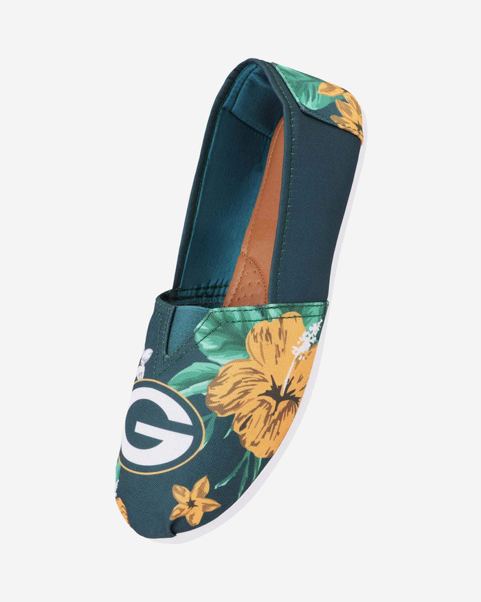 Green Bay Packers Womens Floral Canvas Shoe FOCO - FOCO.com